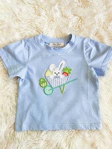 Boys Blue Easter Bunny Appliqué Shirt