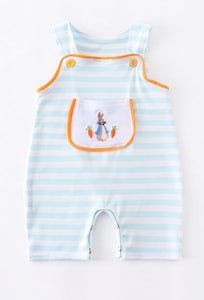 Boys Baby Blue Peter Rabbit Embroidery Romper