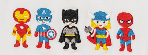 Boys Blue Stripe Superhero Embroidery Short Set