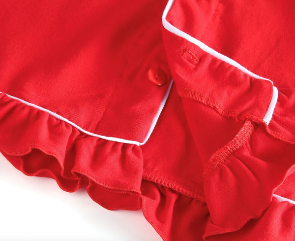 Girls Red & Buffalo Plaid Collared Pajama