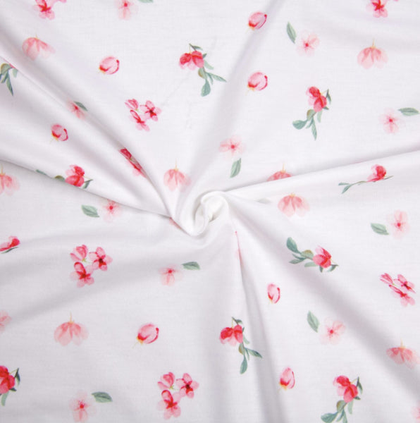 Girls Watercolor Pink Floral Knit Pajama