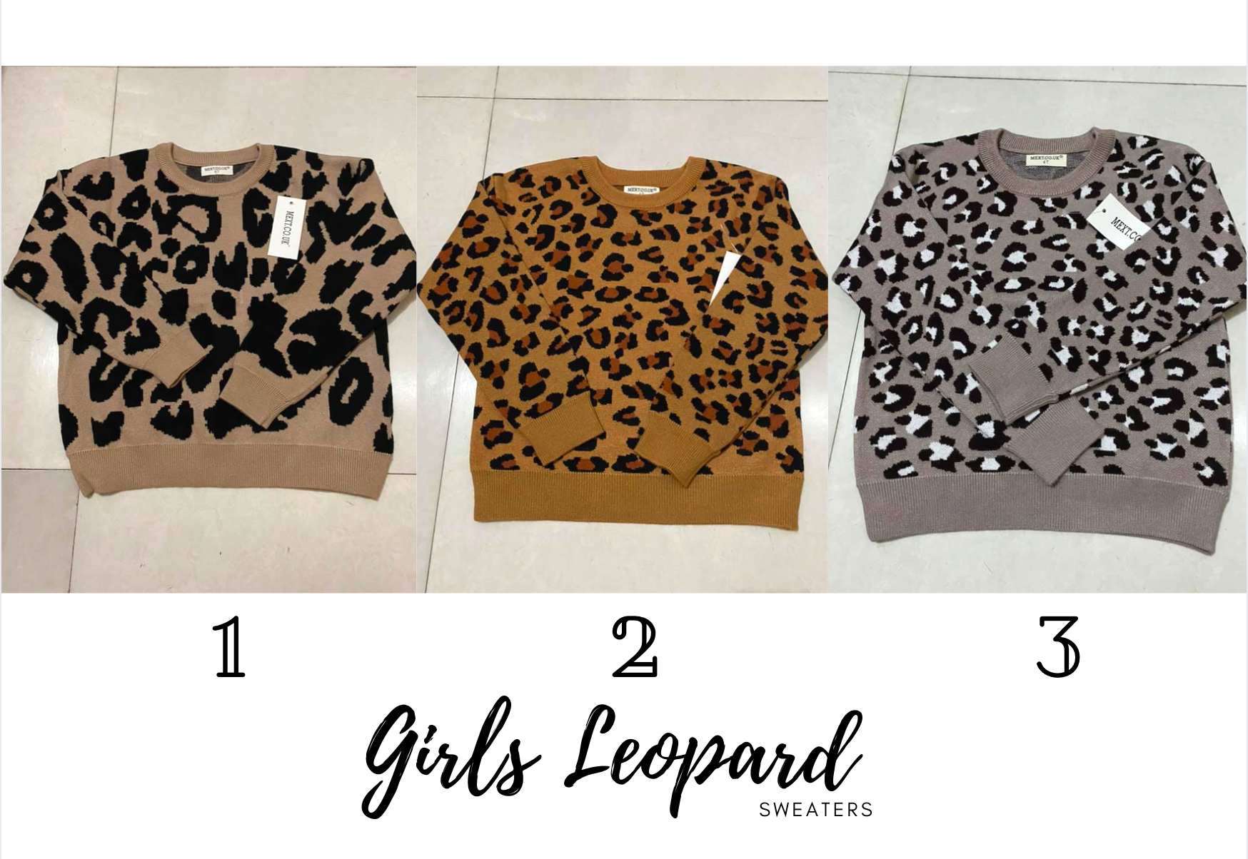 Girls Leopard Print Sweaters